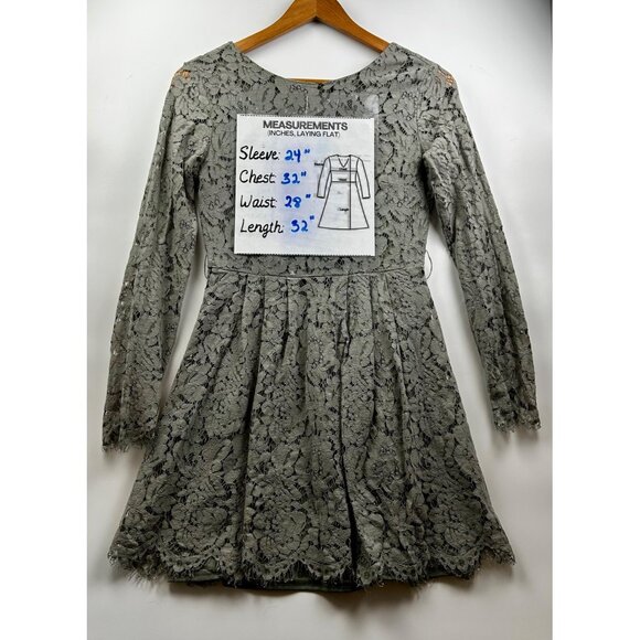 Böhme Women’s Romantic Boho Feminine Lace Fit-and-Flare Dress Sage Green Med - Picture 6 of 9